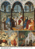 Giotto, la predica davanti a Onorio III, Assisi ; Il dono del mantello, Assisi; San Francesco morto, pianto da Santa Chiara, Assisi